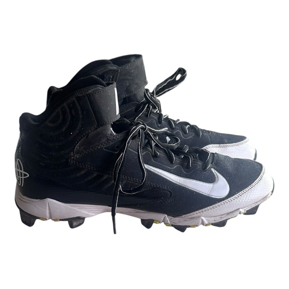 Nike Men’s Huarache Baseball Cleats Size 10 Black and White - Picture 1 of 8